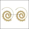 Dangle Lustre Boucles D'oreilles Bijoux Nouveaux Cadeaux De Créateur Hyperbole Engrenage Tourbillon Boucle D'oreille Type Spirale Géométrique Simple Cerceau Crochet D'oreille Goutte D'oreille