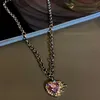 Pendant Necklaces Rhinestone Artificial Crystal Alloy Chain Necklace Women Now 2022 Aesthetic Korean Fashion Female DiamondPendant