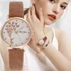 Armbanduhr Fashion Butterfly Frauen Uhren 2022 Einfache braune Quarz Uhr Vintage Leder Damen Drop Clock