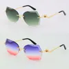 Hela Metal Rimless Leopard Series Solglasögon Designer Driving Goggle Sun Glasögon 30 Tjocklek Frameless Diamond Cut Lens UV48297055