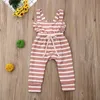 03T bébé vêtements d'été bébé fille à volants bavoir pantalon enfant barboteuse bambin salopette filles coton tenue garçons solide dos nu vêtements 220707