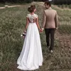 New Arrival Sweetheart Chiffon Illusion Bodice Back Wedding Dresses Appliques Sexy Simple Garden Wedding Gowns Elegant Formal Bridal
