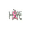 Charms 5pcs HOPE Word For Women Bracelet Necklace Letters Pendant Pink Ribbon Breast Cancer Awareness Jewelry Making Supply DIYCha9439033