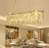 Lampes suspendues de salle à manger de luxe lustres plaque or acier lampe à Led K9 cristal Luminarias luminaires suspendus Art