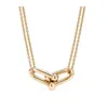 Tiff qualquer jóias pingente colar designer de luxo moda ferradura pingentes série colares 6 estilos Rose Gold Platinum Chain di238d