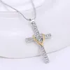 Подвесные ожерелья религиозные сериалы Cross Heart Gold Faith Hope Diewelrace Jewelry Love Irinestone Crystal Women