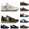 NEUE Laufschuhe Luxus Rockrunner Camo Casual Schuhe 2023 Frauen Herren Designer Sneakers tarnung mesh stoff Gummi stud Plattform Vintage