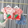 Baby-Mädchen Kleidung Sets Sommer Mode Infant Suits Straberry Style Cotton Kids costom 1-4 Jahre Kinderkleidung 220509