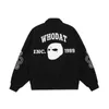 Harajuku Jacke Mann Kontrast Windjacke Ärmel Pu Leder Mäntel Stickerei Jaded Casual London Baseball Jacken Frauen Koreanische