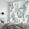 Fashion Carpet Wall Hanging Boho Flowers Plant Tapestry Home Decor Camera da letto Soggiorno Sfondo Hippie J220804