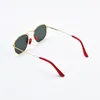 2023 Marque Designer Lunettes de soleil Femmes Hommes Alliage Cadre Verre Trempé Lentille Réfléchissant Couleur Film Mouton En Cuir Pied Manches Gafas De 249Y