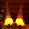크리스마스 장식 빛 얼굴이없는 수염 인형 장식 장식 홈 크리스마스 선물을위한 조명이있는 조명과 함께 행복한 해 Decorchristmas Decorationsc