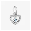 Takılar Mücevher Bulguları Bileşenleri Gerçek 925 Sterling Sier 12 Ay Boncuklu Kalp Dungle Fit Pandora Bilezik Kolye Kolye Charm Dr Dr