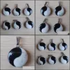 Charms Bijoux Résultats Composants Pierre Naturelle Blanc Turquoise Tai Chi Yin Yang Pendentifs Pour Collier Boucles D'oreilles Faire Drop Delivery 2021