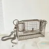 Designer INS évider pochette oiseau CageMetal Cage filles haut-poignée sacs sac à main mode fête pochette sac de soirée