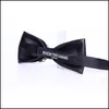 Neck Ties Fashion Accessories High Quality Pu Leather Bow For Men Designers Brand Tie Noble Diamond Metal Inlaid Luxury Wedding Bowtie Drop