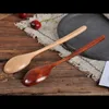 Besteck-Sets 1 Stück Holzlöffel Bambus Küche Kochutensilien Werkzeug Suppe Teelöffel Catering für Kicthen GeschirrFlatware