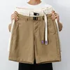 Men's Shorts Summer Japanese Vintage Loose Casual Solid Cotton Straight Male Streetwear Fashion Short Pants Man W220426