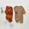 編みベビー服の春とオーリュム長袖の男の子ロンパー新生児ジャンプスーツ幼児セーターソリッドベビーガール衣装G220510