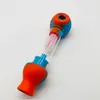 Silicone Smoking Pipes Spoon Pipe Hand Smoking Accessories Bong Food-Grade Silica Gel Glass Mini tobacco Pipes