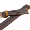 Watch Bands 20 22mm Italian Genuine Leather Watchbands Belt Black Dark Brown Vintage Handmade Strap Stainless Steel BuckleWatch Hele22