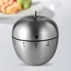 Egg Apple Shape Kitchen Timer Stainless Steel Desktop Cooking Mechanical Timers Alarm 60 Minutes Countdown Time Meter Kitchen Counting Tool Gadget ZL0799