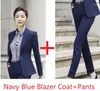 Kadınların İki Parçası Pantolon Resmi Tekdüzen Tasarımlar Pantolonlar Kadın İş Takımları Ceketli ve Bayanlar İçin Profesyonel Ofis Takımları