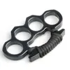 Finger Fiber Thickened Glass Tiger Black Fist Clasp Self-defense Iron Four Fingers with Rope for Self Defense Y1VM