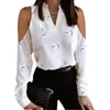 女性トップスセクシーなブラウスミドルスリーブプリント Tシャツエレガントなドレスカジュアルタンク Blusas シュミーズ女性コートシャツサイズ S-3XL