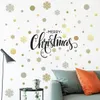 Golden Snowflake Merry Christmas Wall Adesions Decorazioni murali soggiorno Decali per pareti in vinile Capo 2022 adesivi per la casa