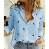 Blusas Femininas Camisas Moda Feminina Lady Button Up Tops Feminino Outono Branco Algodão Linho Blusa Casaul Camisa Manga Longa Lapela Feminino Loos