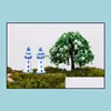 Mini Style méditerranéen blanc bleu phare mousse Terrarium fait à la main ornement aquatique Micro paysage accessoires fée jardin bricolage goutte D