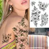 NXY Temporary Tattoo 3d Flower Triangle s for Women Girl Fake Wolf Deer Geometry Sticker Peony Dahlia Body Art Adults Tatoos 0330