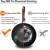 Wok en fer de haute qualité Wok en fer traditionnel fait à la main Poêle antiadhésive Cuisinière à gaz sans revêtement Ustensiles de cuisine 220423