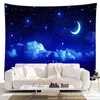 Луна и звезда стена висит голубые звездные гобелена галактики Вселенная Ночное небо пространство для спальни гостиной общежитие J220804