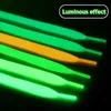 1 paio lacci luminosi scarpe da ginnastica piatte lacci per scarpe di tela bagliore nel buio notte colore fluorescente lacci 80100120140 cm 220713