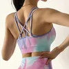 Set da yoga senza cuciture per tintura Abbigliamento da palestra per donna abbigliamento sportivo reggiseno a vita alta leggings tute 220330