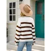 Gestreiften O Hals Gestrickte Pullover Frauen Herbst Winter Langarm Casual Lose Strickwaren Mode Damen Pullover 2022