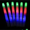 Palos de luz LED Juguetes iluminados Regalos Palo de espuma Colorf Intermitente Rojo Verde Azul Festival Fiesta Decorati DHCLT