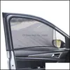 Sunshade Net Curtain Portable Er Type Car 2Pcs Black Shield Uv Mesh Fabric Window Heat Insation Translucent Summer Drop Delivery 2021 Drap