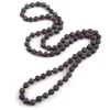 Colares pendentes jóias boêmias Colar de pedra de lava preto e lava de lava de lava longa para mulheres