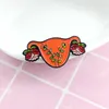 Feminism Blooming Uterus Flower Enamel Brooches Pins Badge Lapel Alloy Metal Fashion Jewelry Accessories Gifts 6143 Q2