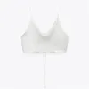 TRAF Top Donna Satin Donna Arancione Summer Crop Donna Backless Rosa Bianco Cinghie senza maniche Sexy Tanks Camis 220514