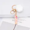 Pluizig bont pom pom sleutelhanger zachte faux konijnenbont bal auto sleutelhanger pompom sleutelhanger vrouwen tas hanger sieraden geschenken