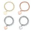 Love Chain bracelet en forme de coeur femme épaissi argent bas placage mode Saint Valentin cadeau tendance bijoux multicolore en option
