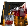 Homme Liqueur Graphique Plage Vins Shorts Motif 3D Bière Boardshorts Hommes/Femmes Whisky Bulles Pantalon Court 220425