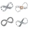 925 Argento Fit Pandora Charm 925 Bracciale Ciondolo color argento Sparkling Eternal Love charms set Ciondolo Gioielli fai da te perline fini