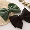 Girls New Oversized Bow Knot Hairgrips Linen Barrette Hair Clip Ponytail Women Elegant Headwear Hairpins Hair Red White Acessory AA220323