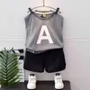 Barnkläder Summer Teen Clothing Boys 'Short Sleeved T-shirt + Shorts 2st Sport Shorts Set Girls' Clothing 2-12 Years G220509