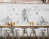 3D壁画の壁紙ヨーロッパファッションホワイトブリックレストランバーバックグラウンドウォールリビングルームの壁ステッカー装飾